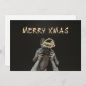 クリスマスホリデーパグドッグカード シーズンカード (正面/裏面)
