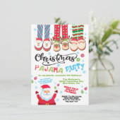 クリスマスホリデーパジャマパーティの招待状 招待状 (スタンド正面)