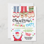 クリスマスホリデーパジャマパーティの招待状 招待状 (正面)