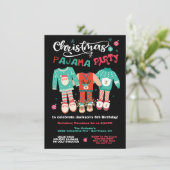 クリスマスホリデーパジャマパーティの招待状 招待状 (スタンド正面)