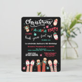 クリスマスホリデーパジャマパーティの招待状 招待状 (スタンド正面)