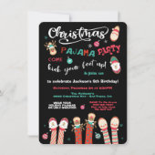 クリスマスホリデーパジャマパーティの招待状 招待状 (正面)