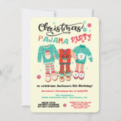 クリスマスホリデーパジャマパーティの招待状 招待状 (正面)