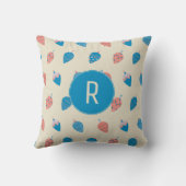 クリスマスホリデーパターンカスタムモノグラム クッション (裏面)