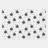 クリスマスホリデーパターンスカンジナビアスタイル ラッピングペーパーシート (正面3)