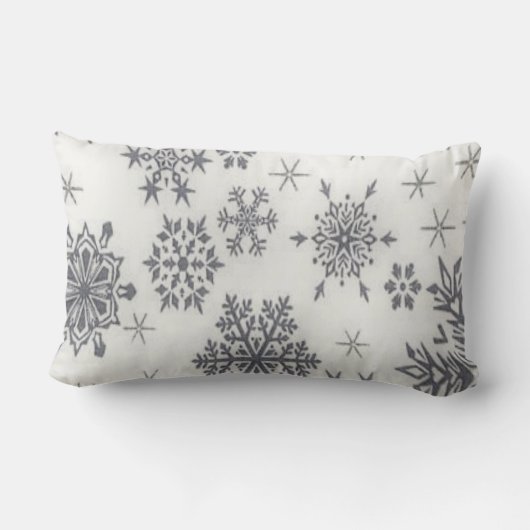 クリスマスホリデーパターンスノーフレーク枕 ランバークッション (裏面)