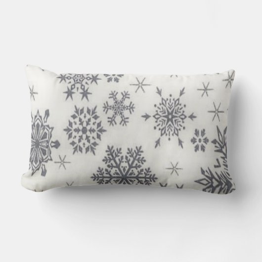 クリスマスホリデーパターンスノーフレーク枕 ランバークッション (正面)