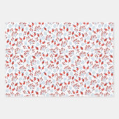 クリスマスホリデーパターンバードスターと植物学 ラッピングペーパーシート (正面2)