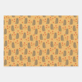 クリスマスホリデーパターンボーモダンブル ラッピングペーパーシート (正面2)