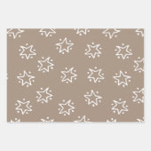 クリスマスホリデーパターン星と木 ラッピングペーパーシート (正面3)