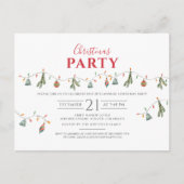 クリスマスホリデーパモダンーティ インビテーションポストカード (正面)