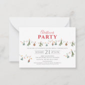 クリスマスホリデーパモダンーティ ノートカード (正面)