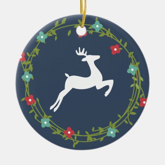 クリスマスホリデーパーソナライズされたオーナメント セラミックオーナメント (正面)