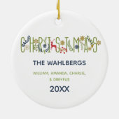 クリスマスホリデーパーソナライズされたオーナメント セラミックオーナメント (裏面)