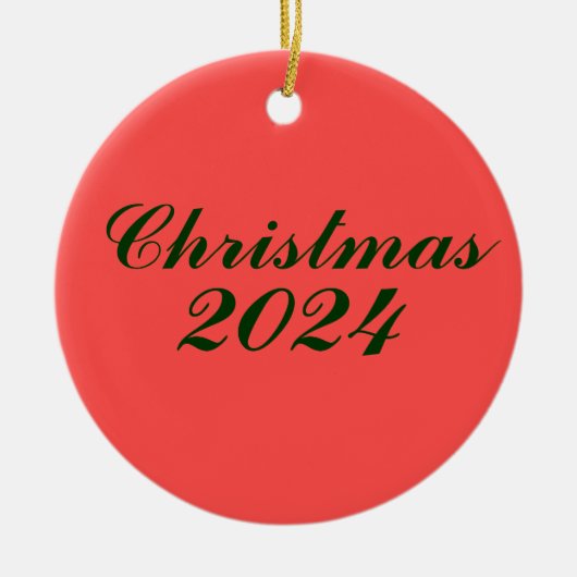 クリスマスホリデーパーソナライズされたオーナメント セラミックオーナメント (正面)