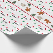 クリスマスホリデーパーソナライズされたクッキーキャンディ ラッピングペーパー (角)