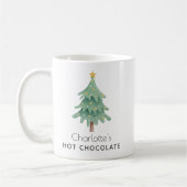 クリスマスホリデーパーソナライズされたツリー名キッズ コーヒーマグカップ (左)