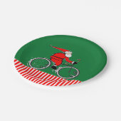 クリスマスホリデーパーティサイクリスト ペーパープレート (アングル)