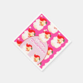 クリスマスホリデーパーティサンタクロースピンク スタンダードカクテルナプキン (角)