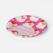 クリスマスホリデーパーティサンタクロースピンク ペーパープレート (アングル)