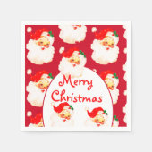 クリスマスホリデーパーティサンタクロースレッド スタンダードカクテルナプキン (正面)