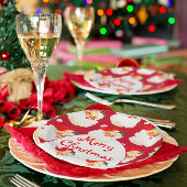 クリスマスホリデーパーティサンタクロースレッド ペーパープレート