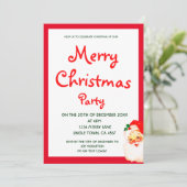 クリスマスホリデーパーティサンタクロースレッド 招待状 (スタンド正面)