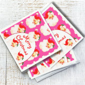 クリスマスホリデーパーティサンタクロースPInk スタンダードカクテルナプキン