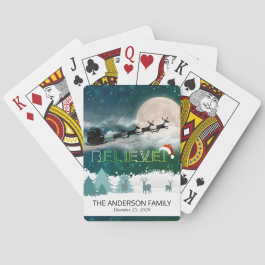 クリスマスホリデーパーティサンタハトインディアスレイ トランプ (裏面)