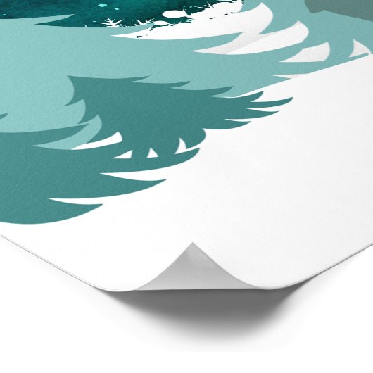 クリスマスホリデーパーティサンタハトインディアスレイ ポスター (角)