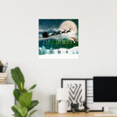 クリスマスホリデーパーティサンタハトインディアスレイ ポスター (ホームオフィス)