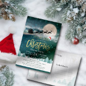 クリスマスホリデーパーティサンタハトインディアスレイ ポストカード