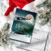 クリスマスホリデーパーティサンタハトインディアスレイ ポストカード