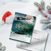 クリスマスホリデーパーティサンタハトインディアスレイ ポストカード