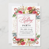 クリスマスホリデーパーティディナー招待状 招待状 (正面)