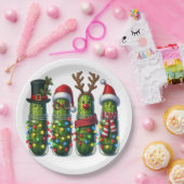 クリスマスホリデーパーティディルピクルス紙プレート ペーパープレート (パーティー)