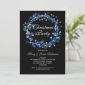 クリスマスホリデーパーティリースブルー 招待状 (スタンド正面)