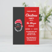 クリスマスホリデーパーティレッドブラック 招待状 (スタンド正面)
