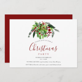 クリスマスホリデーパーティレッドベリー 招待状