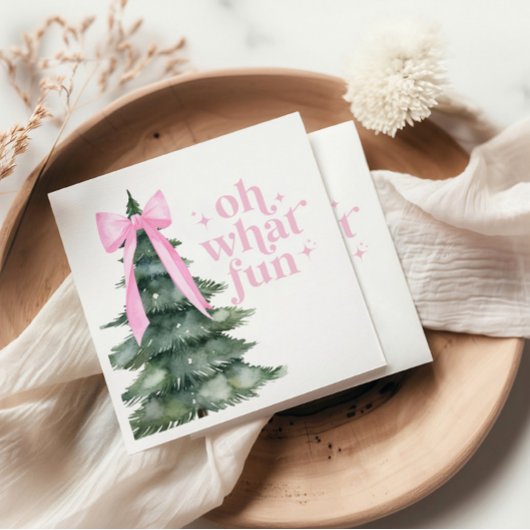 クリスマスホリデーパーティーああ何おもしろいピンク スタンダードカクテルナプキン