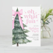 クリスマスホリデーパーティーああ何おもしろいピンク 招待状 (スタンド正面)