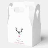 クリスマスホリデーパーティーおもしろいトナカイ白い赤 フェイバーボックス (オープン)