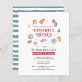 クリスマスホリデーパーティーお気に入りのツ招待状 (正面/裏面)