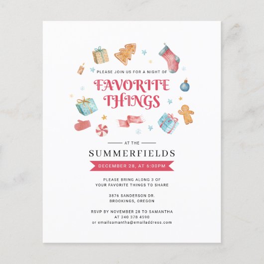 クリスマスホリデーパーティーお気に入りのツ招待状 (正面)