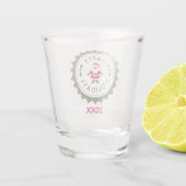 クリスマスホリデーパーティーかわいい漫画サンタ ショットグラス (裏面)