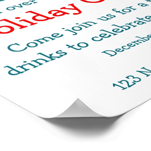 クリスマスホリデーパーティーのオフィスのポスター ポスター (角)