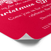 クリスマスホリデーパーティーのツリー赤いオフィスのポスター ポスター (角)