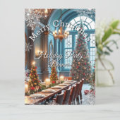クリスマスホリデーパーティーの食事 青い赤い木 招待状 (スタンド正面)