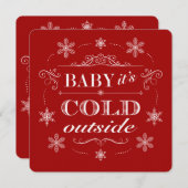 クリスマスホリデーパーティーまたはエレースキーカクテル 招待状 (正面/裏面)