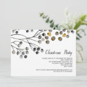 クリスマスホリデーパーティーウエレガントィンターお祝い 招待状 (スタンド正面)